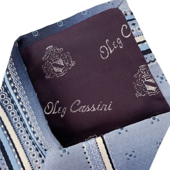 Lot of 2 Mens Ties Brownstone Black Stripe Silk Silverwoods Oleg Cassini 0632 - Picture 10 of 10